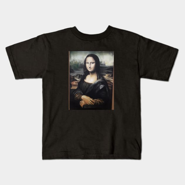 mona lisa Kids T-Shirt by Vanelkan